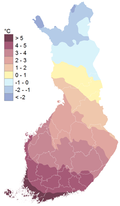 keskilämpötila 1981-2010, vuosi